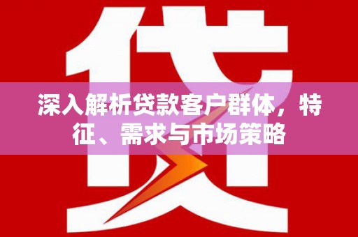 凤庆深入解析贷款客户群体，特征、需求与市场策略