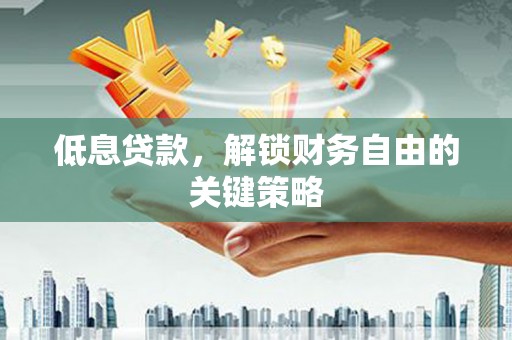 凤庆低息贷款，解锁财务自由的关键策略
