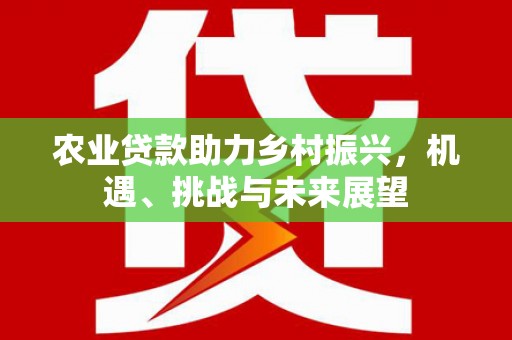 凤庆农业贷款助力乡村振兴，机遇、挑战与未来展望
