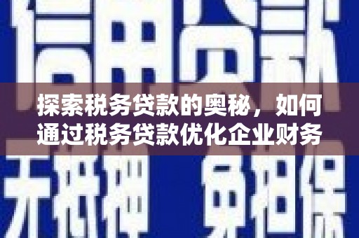 凤庆探索税务贷款的奥秘，如何通过税务贷款优化企业财务