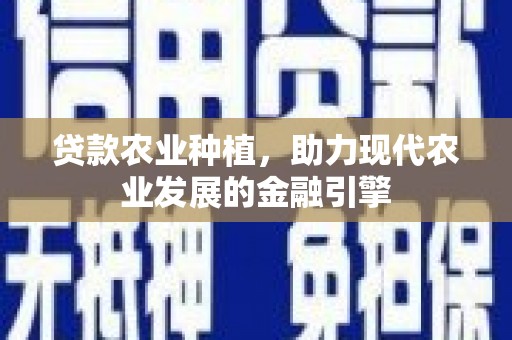 凤庆贷款农业种植，助力现代农业发展的金融引擎