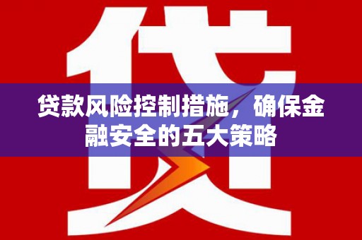 凤庆贷款风险控制措施，确保金融安全的五大策略