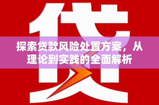 凤庆探索贷款风险处置方案，从理论到实践的全面解析